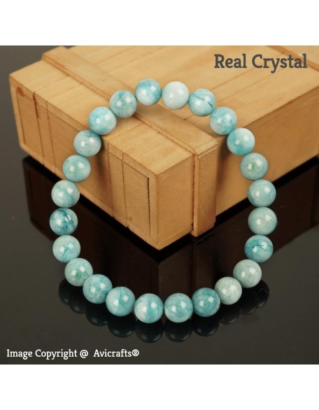 Soothing Bracelet - Natual Aquamarine bracelet - Bring Positive Energy - Peace - Youthfullness Bracelet - Stone Bracelet for Everlasting Joy