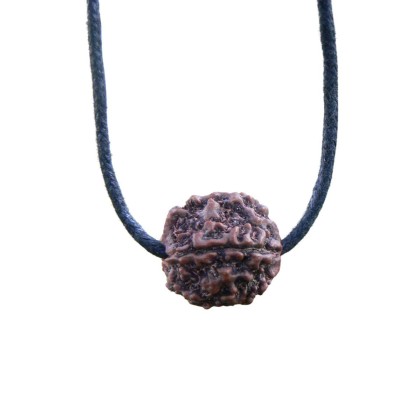 Rudraksha Pendant HANDMADE Real Original Big 5 Mukhi Mala Bead, Rudraksh Necklace on Adjustible Cotton Cord, Shiva Jewelry, Hindu protection necklace for men women (Black cotton cord)