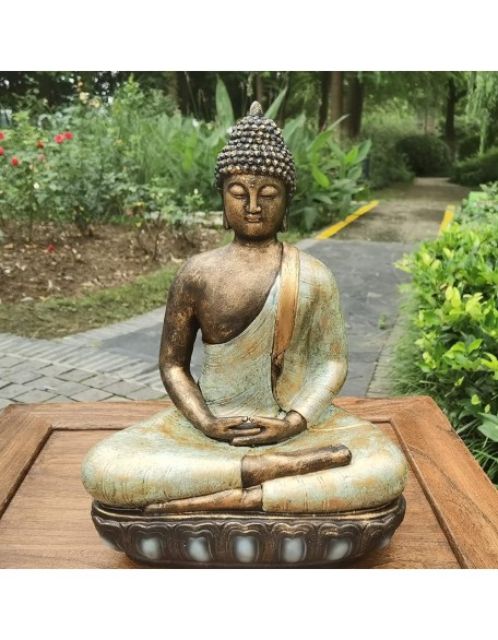 Buddha Statue for Home Decor.12" Buddha Statue (The Moment of Enlightenment) Meditation Buddha,Collectibles and Figurines,Yoga Zen Decor,Spiritual Living Room Decor,Hindu and East Asian Décor