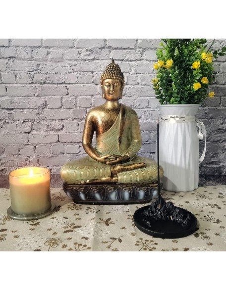 Buddha Statue for Home Decor.12" Buddha Statue (The Moment of Enlightenment) Meditation Buddha,Collectibles and Figurines,Yoga Zen Decor,Spiritual Living Room Decor,Hindu and East Asian Décor