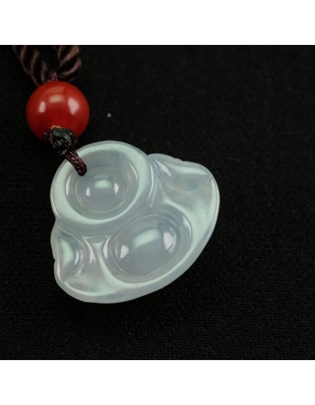 Icy Happy Buddha Myanmar Natural Jadeite Jade Necklace Pendant