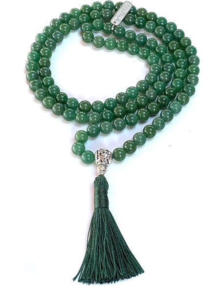 Embrace New Beginnings: Green Aventurine Mala Necklace (April Birthstone, Taurus & Virgo Gemstone, 8mm Beads)