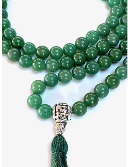 Embrace New Beginnings: Green Aventurine Mala Necklace (April Birthstone, Taurus & Virgo Gemstone, 8mm Beads)