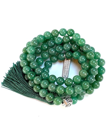 Embrace New Beginnings: Green Aventurine Mala Necklace (April Birthstone, Taurus & Virgo Gemstone, 8mm Beads)