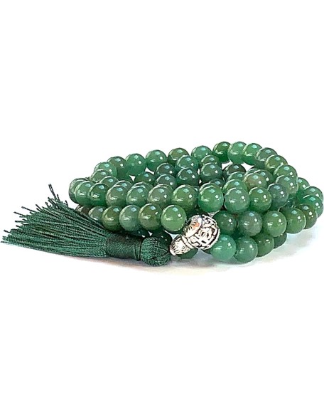 Embrace New Beginnings: Green Aventurine Mala Necklace (April Birthstone, Taurus & Virgo Gemstone, 8mm Beads)