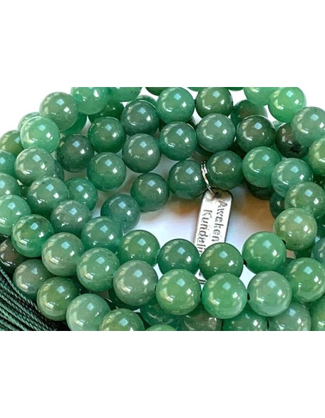 Embrace New Beginnings: Green Aventurine Mala Necklace (April Birthstone, Taurus & Virgo Gemstone, 8mm Beads)