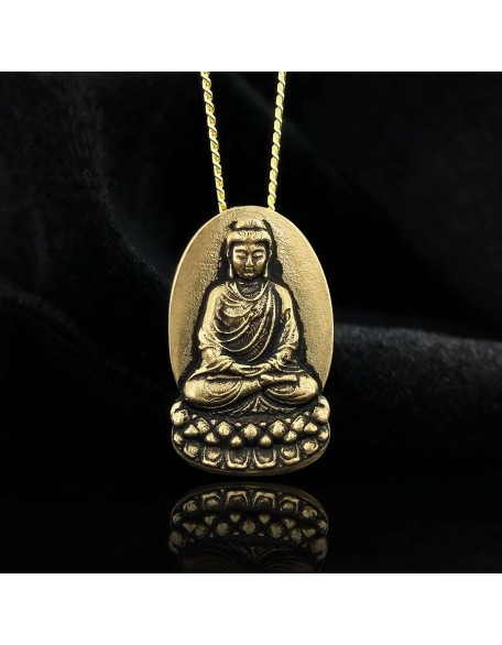 Buddha Talisman, Buddha Necklace, Buddhist Necklace, Hindu Silver Jewelry, Tibetan Pendant Necklace, Buddha Pendant, Meditation Charm