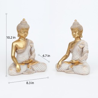 Buddha Statue for Home Decor Gold 10.2''-Buddha Statues for Zen Decor - Buddha Statue Large for Spiritual-Buddha Decor for Living Room-Buda – Indoor Buddha Gift for Relaxation, Meditation or Shrine