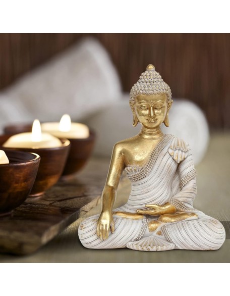 Buddha Statue for Home Decor Gold 10.2''-Buddha Statues for Zen Decor - Buddha Statue Large for Spiritual-Buddha Decor for Living Room-Buda – Indoor Buddha Gift for Relaxation, Meditation or Shrine