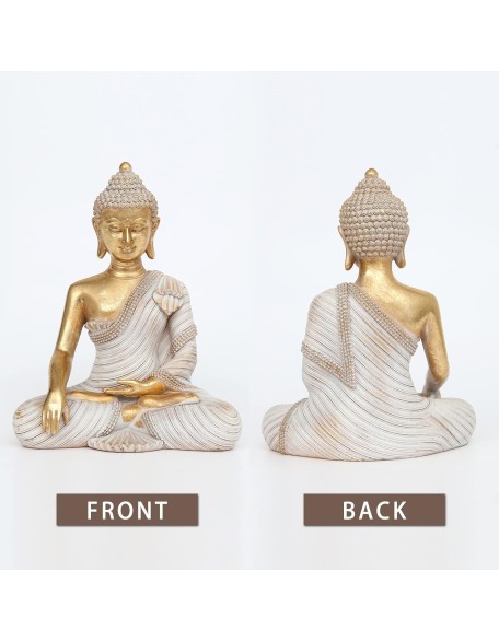 Buddha Statue for Home Decor Gold 10.2''-Buddha Statues for Zen Decor - Buddha Statue Large for Spiritual-Buddha Decor for Living Room-Buda – Indoor Buddha Gift for Relaxation, Meditation or Shrine