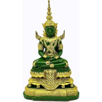 Emerald Buddha Statue Realistic Designed Knee to Knee 2" H. 6" H Jade Buddha Thai Buddha Statue for Home Decor Buddha Gift Buddha Sculpture Buddha Figurines (Summer)