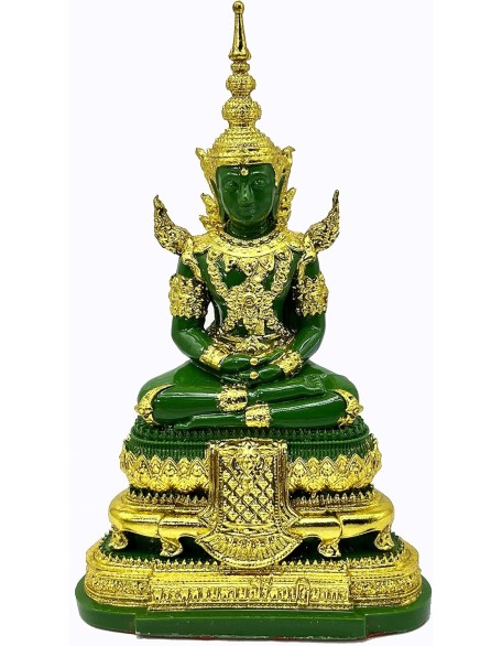 Emerald Buddha Statue Realistic Designed Knee to Knee 2" H. 6" H Jade Buddha Thai Buddha Statue for Home Decor Buddha Gift Buddha Sculpture Buddha Figurines (Summer)