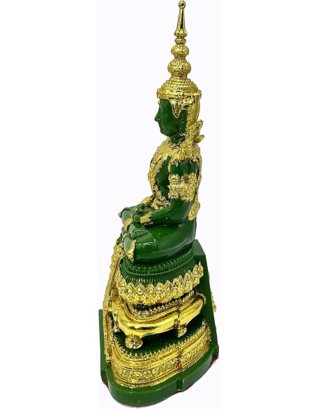 Emerald Buddha Statue Realistic Designed Knee to Knee 2" H. 6" H Jade Buddha Thai Buddha Statue for Home Decor Buddha Gift Buddha Sculpture Buddha Figurines (Summer)