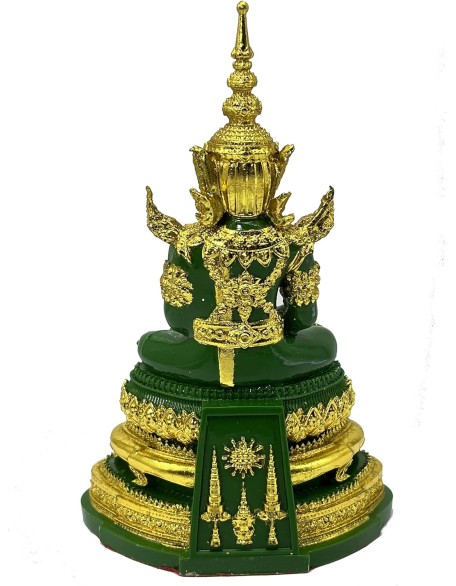 Emerald Buddha Statue Realistic Designed Knee to Knee 2" H. 6" H Jade Buddha Thai Buddha Statue for Home Decor Buddha Gift Buddha Sculpture Buddha Figurines (Summer)