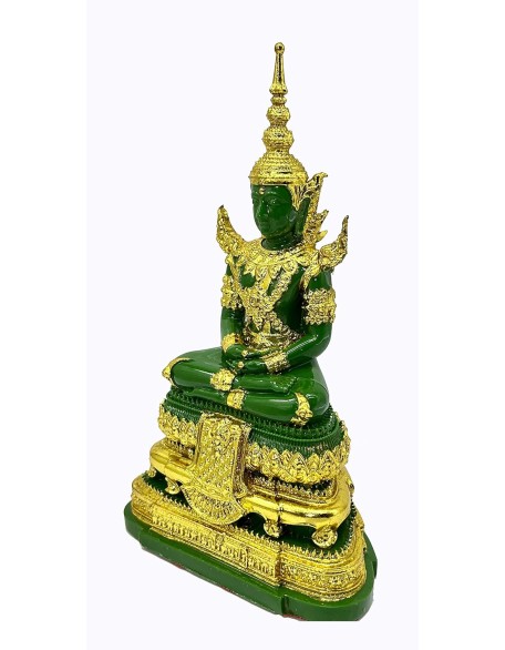 Emerald Buddha Statue Realistic Designed Knee to Knee 2" H. 6" H Jade Buddha Thai Buddha Statue for Home Decor Buddha Gift Buddha Sculpture Buddha Figurines (Summer)