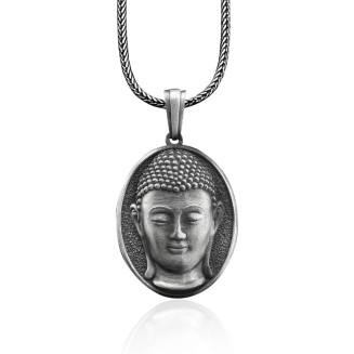 BySilverStone Jewelry - Buddha Handmade Sterling Silver Men Charm Necklace, The Meditating Buddha Silver Jewelry, Buddha Pendant, Buddism Necklace, Memorial Gift