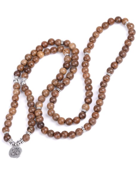 mala Beads,Rosary Beads, 1 Pc Multilayer Wood Beads Lotus Tibetan Buddha Charm Rosary Bracelet for Women Men Jewelry-OM (Color : Om) (Color : Buddha Short)