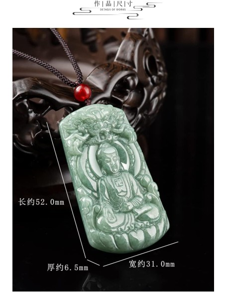 Natural Grade A Jade Jadeite Bean Green Buddha Goddess dragon protection main dragon jade pendant men's pendant women's style necklace