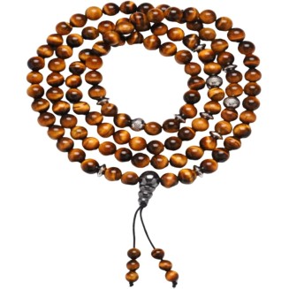 Pahoa Tiger Eye Prayer 108 Beads Mala Mantra Beaded Necklace Stretch Wrap Bracelet Jewelry Collar Pulsera