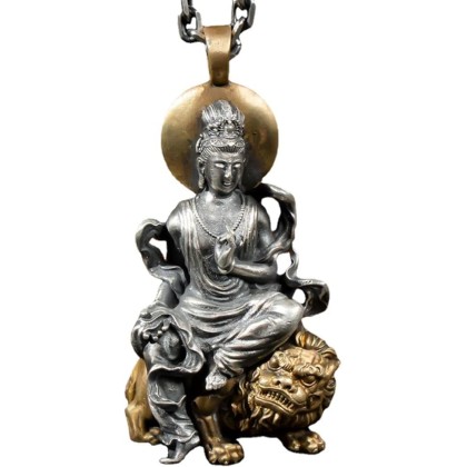 New Retro Style Buddha Pendant Guanyin Bodhisattva Pendant Necklace Female Trend Pendant Male