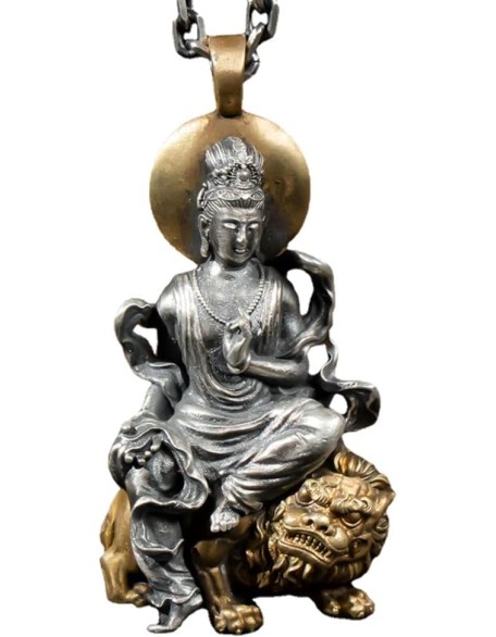 New Retro Style Buddha Pendant Guanyin Bodhisattva Pendant Necklace Female Trend Pendant Male