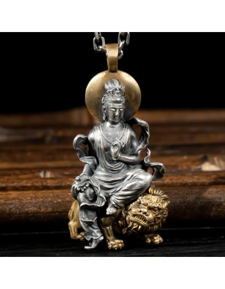 New Retro Style Buddha Pendant Guanyin Bodhisattva Pendant Necklace Female Trend Pendant Male