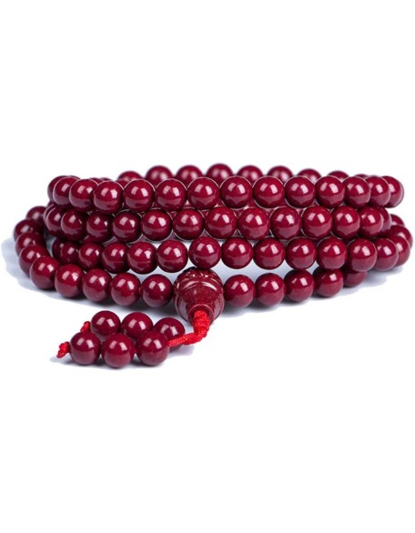 Buddhist Prayer Beads Bracelet,bead bracelet,Prayer Beads,108 Natural Cinnabar Multi-Circle Bracelets with High Content Purple Cinnabar Buddha Prayer Rosary Unisex for Medition Mala