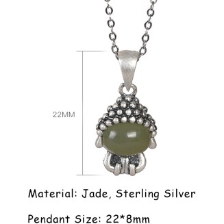 Gemstone Necklace,jade necklace,Feng Shui Necklace Sterling Silver Necklace for Women Buddha Pendant Necklace Natural Jade Necklace Talisman Gemstone Choker Gold Meditation Jewelry Gifts Attract Wealt