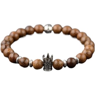 prayer beads buddhist prayer beads mala beads 1 Pc Multilayer Wood Beads Tibetan Buddha Charm Rosary Bracelet For Women Men Jewelry-OM (Color : Om) (Color : Crown)