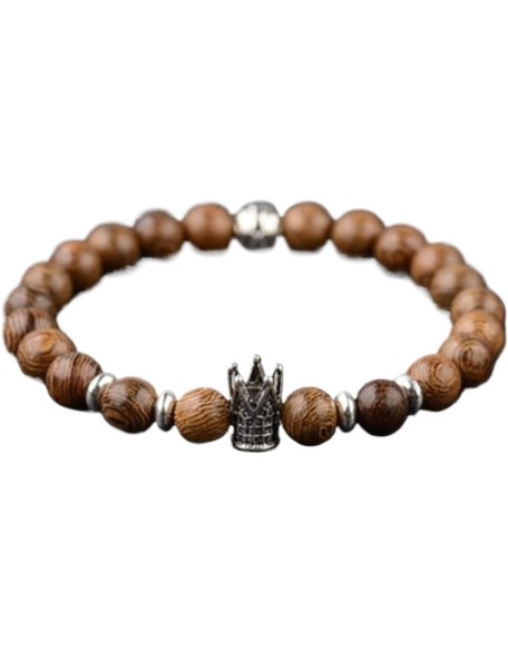 prayer beads buddhist prayer beads mala beads 1 Pc Multilayer Wood Beads Tibetan Buddha Charm Rosary Bracelet For Women Men Jewelry-OM (Color : Om) (Color : Crown)