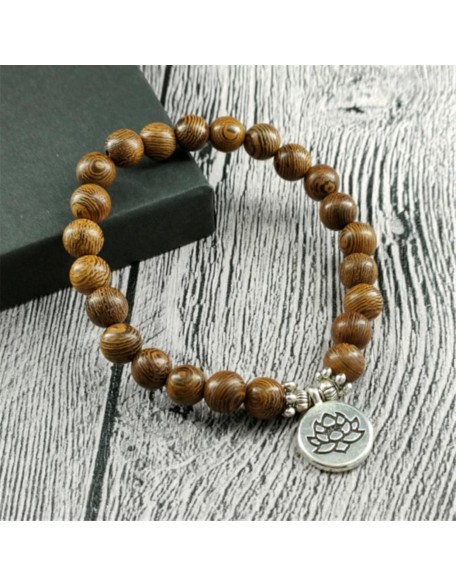 prayer beads buddhist prayer beads mala beads 1 Pc Wood Beads Bracelet Men Tibetan Mala Buddha Rosary Bracelet For Women Yoga Jewelry-brown