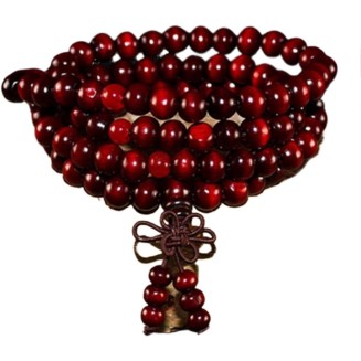 prayer beads buddhist prayer beads mala beads 1 Pc Wood Beads Bracelet Men Tibetan Mala Buddha Charms Multilayer Rosary Bracelet For Women Jewelry-deep red