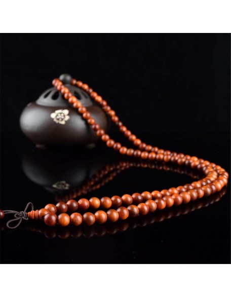 prayer beads buddhist prayer beads mala beads 1 Pc Wood Beads Bracelet Men Tibetan Mala Buddha Charms Multilayer Rosary Bracelet For Women Jewelry-deep red