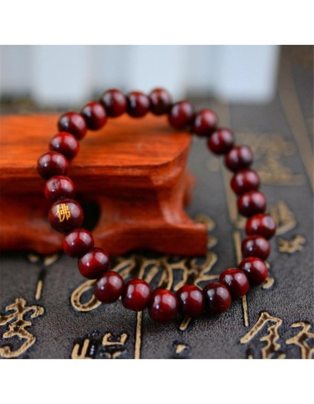 prayer beads buddhist prayer beads mala beads 1 Pc Buddhism Buddha Word Wood Beads Chakra Rosary Bracelet Man Woman Jewelry-red (Color : Red) (Color : Buddha Black)