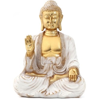 Buddha Statue Gold 9.8",Buddha Statues for Zen Decor Spiritual Relaxation,Meditation or Shrine- Decor -Buda– Indoor Buddha Gift for Living Room Table Office Home Decor