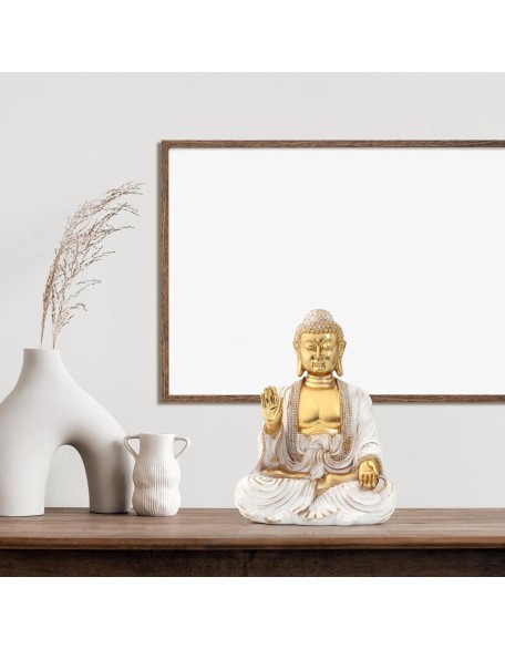 Buddha Statue Gold 9.8",Buddha Statues for Zen Decor Spiritual Relaxation,Meditation or Shrine- Decor -Buda– Indoor Buddha Gift for Living Room Table Office Home Decor