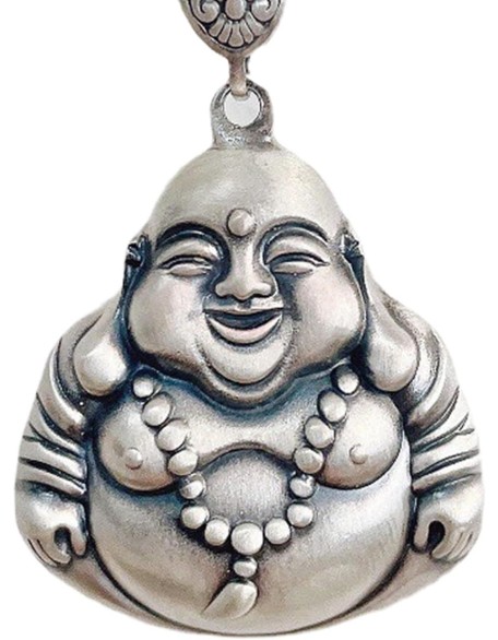 Necklace，Necklace Laughing Buddha Pendant Necklace Silver Buddha Necklace for Women Men Long Chain Necklace Feng Shui Wealth Necklace Amulet for Money Good,Large