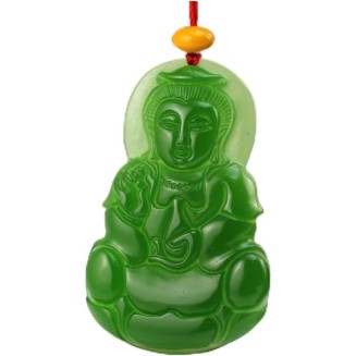 Dark green Jade GuanYin Buddha Pendant Necklace for Men Women Genuine Grade A Ice Emerald Jadite Necklaces