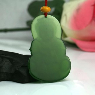 Dark green Jade GuanYin Buddha Pendant Necklace for Men Women Genuine Grade A Ice Emerald Jadite Necklaces