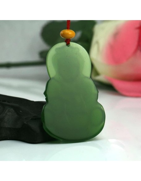 Dark green Jade GuanYin Buddha Pendant Necklace for Men Women Genuine Grade A Ice Emerald Jadite Necklaces