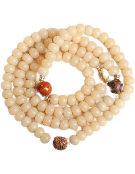 Mala Bead,Buddhist Rosary, Tibetan Buddhist Prayer Beads 108 Natural Weathered Bodhi Beaded Bracelet Necklace Exquisite Buddha Prayer Beads for Prayer Meditation Yoga Unisex