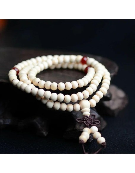 New 2024 8Mm Buddhist Natural Sandalwood Buddha Meditation Wood Prayer Bead Mala Bracelet Women Men 108 Beads Bangles Hanging Decoration Fashion Accessories Creative Gift