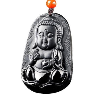 Natural Jadeite Baby Buddha Pendant Necklace (with lanyard) for Women Yoga Genuine Jade