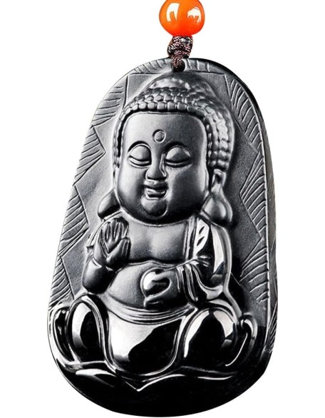 Natural Jadeite Baby Buddha Pendant Necklace (with lanyard) for Women Yoga Genuine Jade