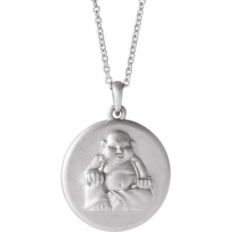 14k Gold or Sterling Silver Buddha Pendant Necklace 16-18" Gift for Women