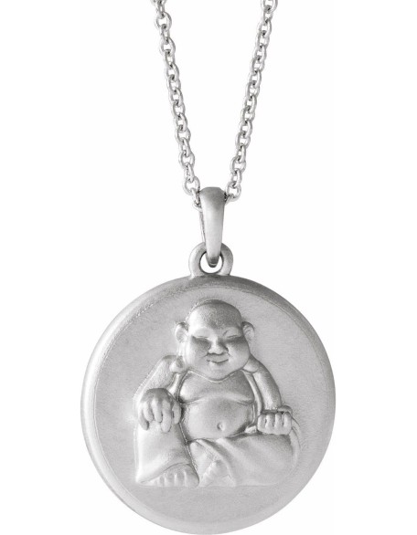 14k Gold or Sterling Silver Buddha Pendant Necklace 16-18" Gift for Women