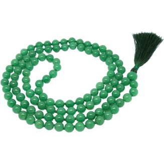  light Green Jade 108 Mala Necklace| Mala|108 Prayer Beaded Mala Necklace| Hand knotted Mala Bracelet | Japa Mala| 6mm Round Beads| Meditation Tassel