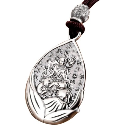 Amulet Buddha Necklace 999 Sterling Silver Buddhist Lucky Pendant Suitable For Holidays Home Gifts Prevent Allergy