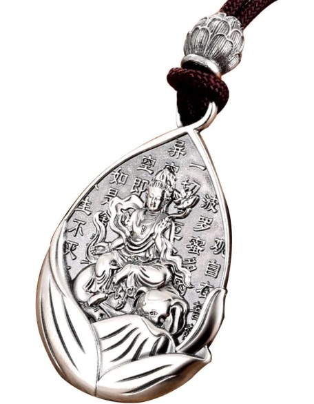 Amulet Buddha Necklace 999 Sterling Silver Buddhist Lucky Pendant Suitable For Holidays Home Gifts Prevent Allergy