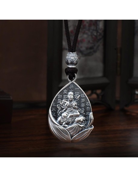 Amulet Buddha Necklace 999 Sterling Silver Buddhist Lucky Pendant Suitable For Holidays Home Gifts Prevent Allergy